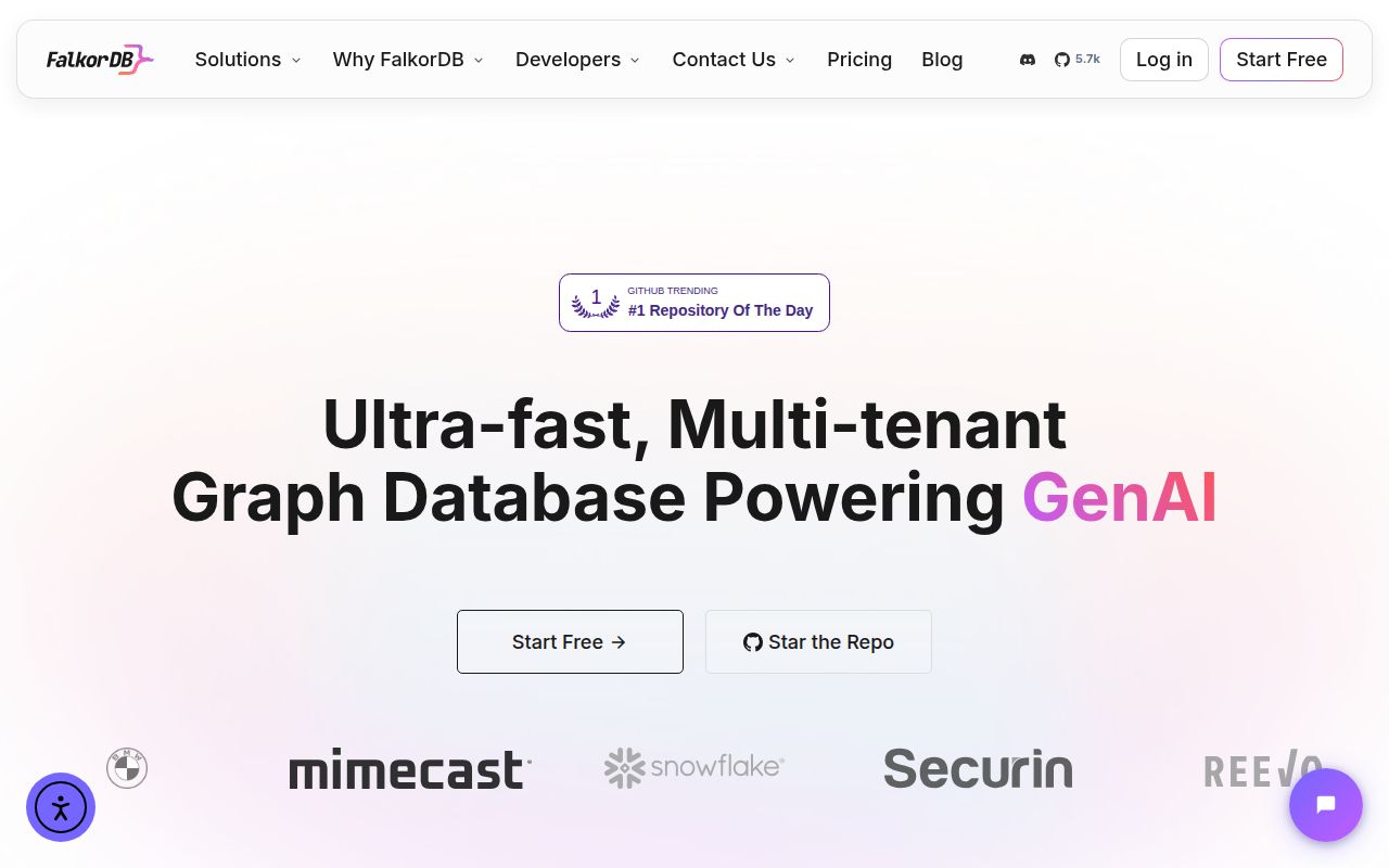Screenshot of FalkorDB (www.falkordb.com)