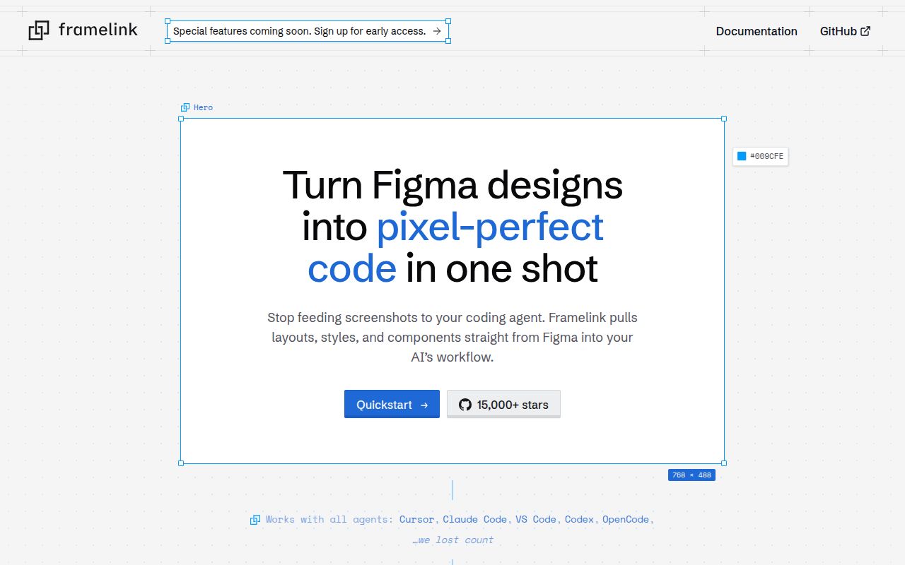 Screenshot of Figma-Context-MCP (www.framelink.ai)