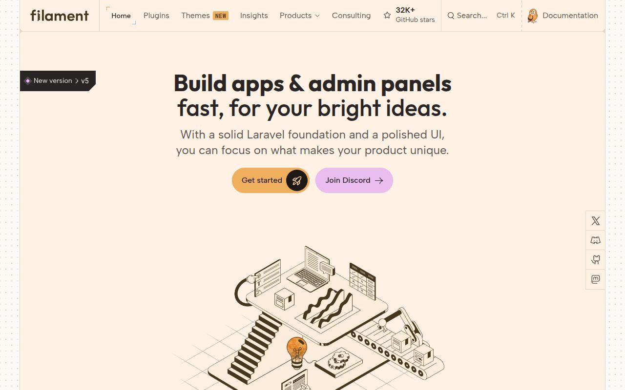 Screenshot of filament (filamentphp.com)