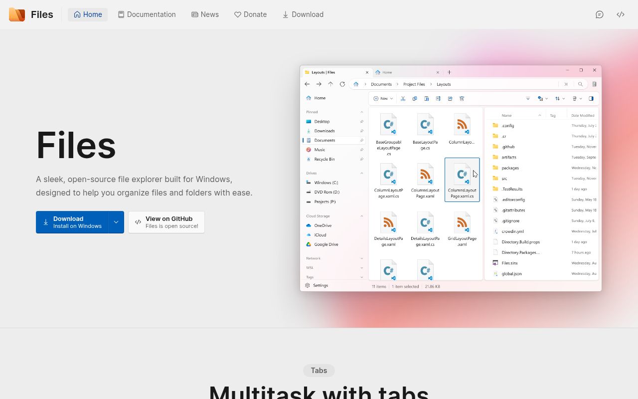 Screenshot of Files (files.community)