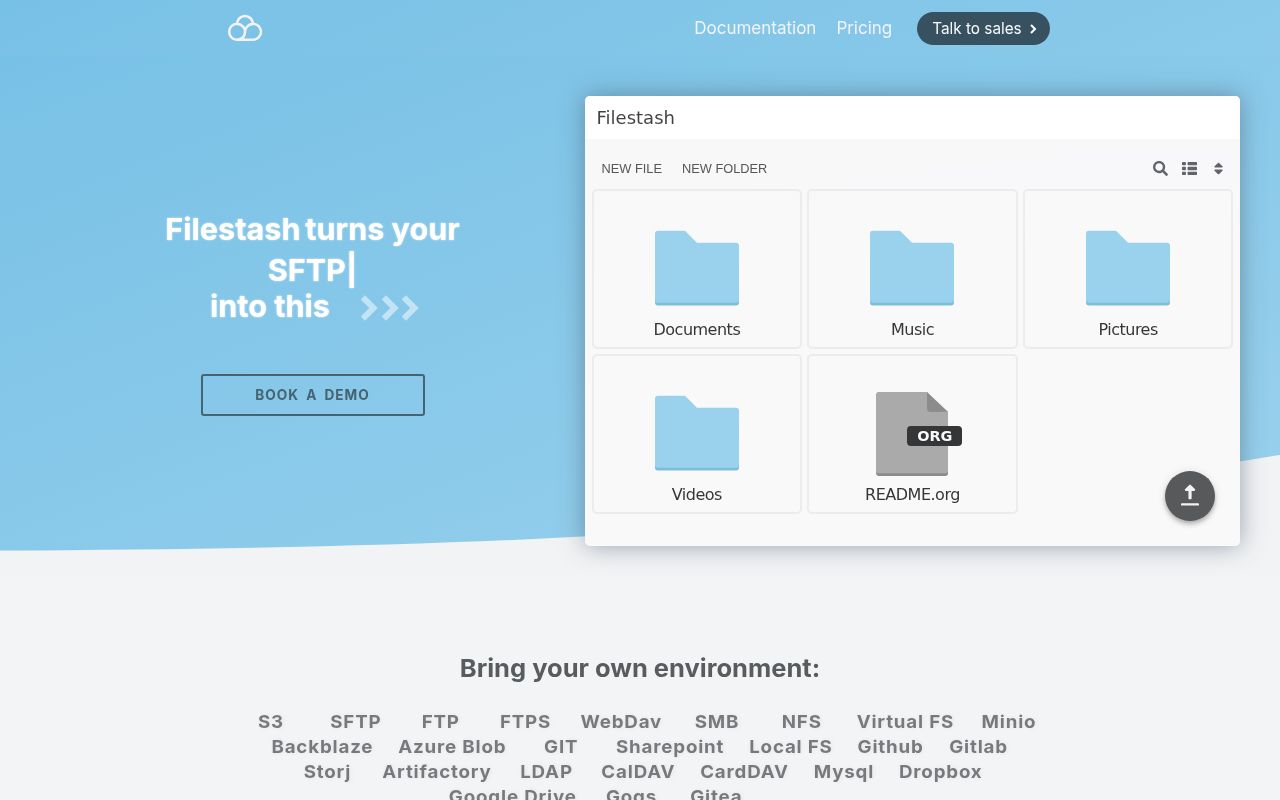 Screenshot of filestash (www.filestash.app)
