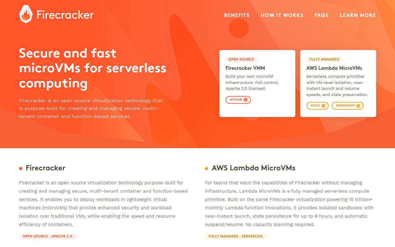 Screenshot of firecracker (firecracker-microvm.io)