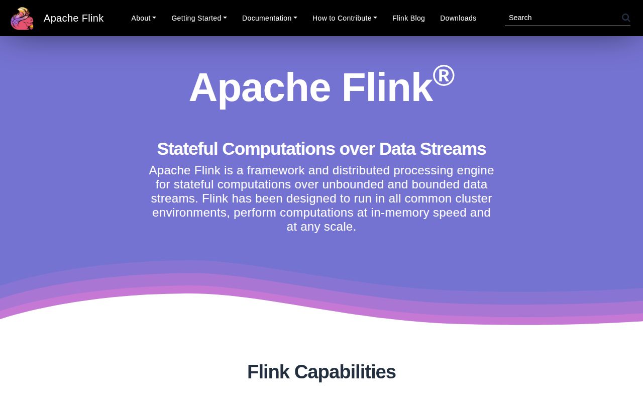 Screenshot of flink (flink.apache.org)