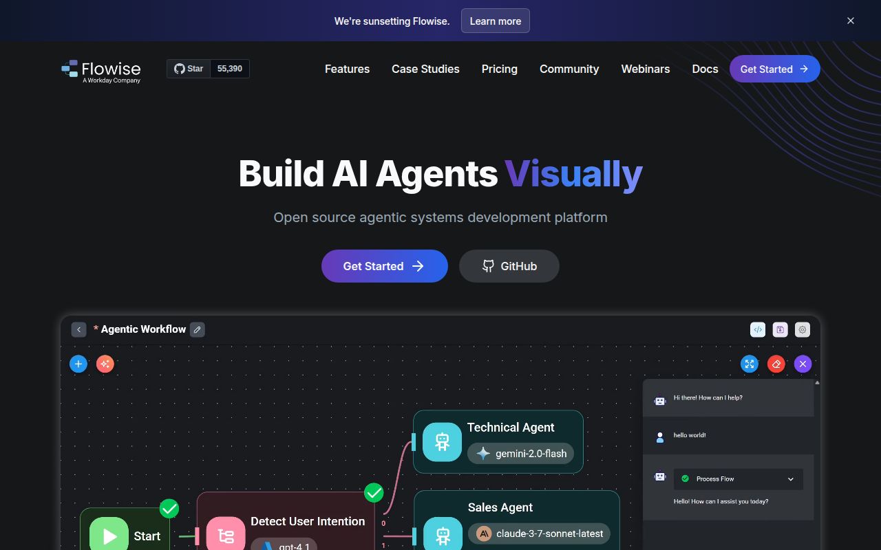 Screenshot of Flowise (flowiseai.com)