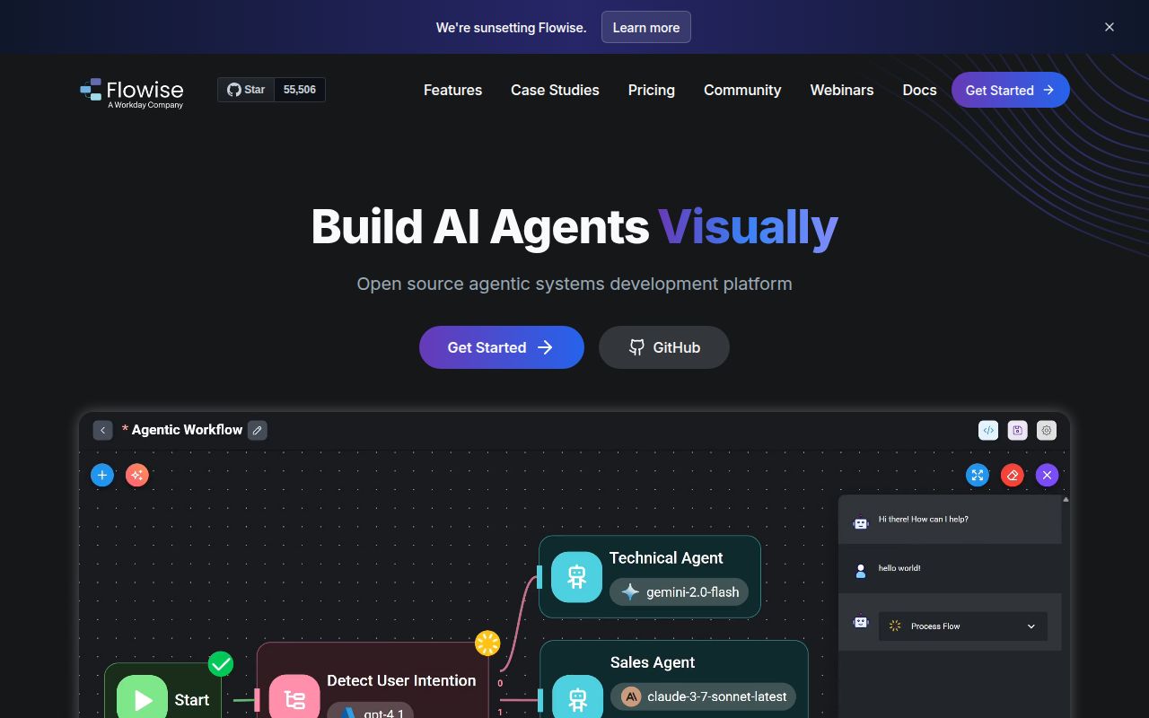 Screenshot of Flowise (flowiseai.com)
