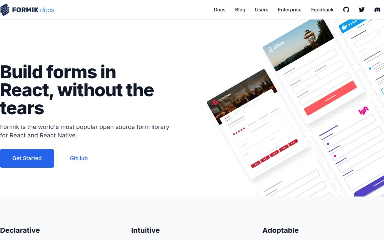 Screenshot of formik documentation