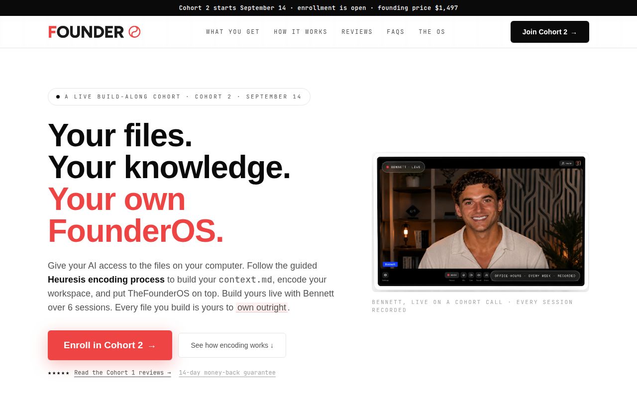 Screenshot of FounderOS-DEMO (www.thefounderos.com)