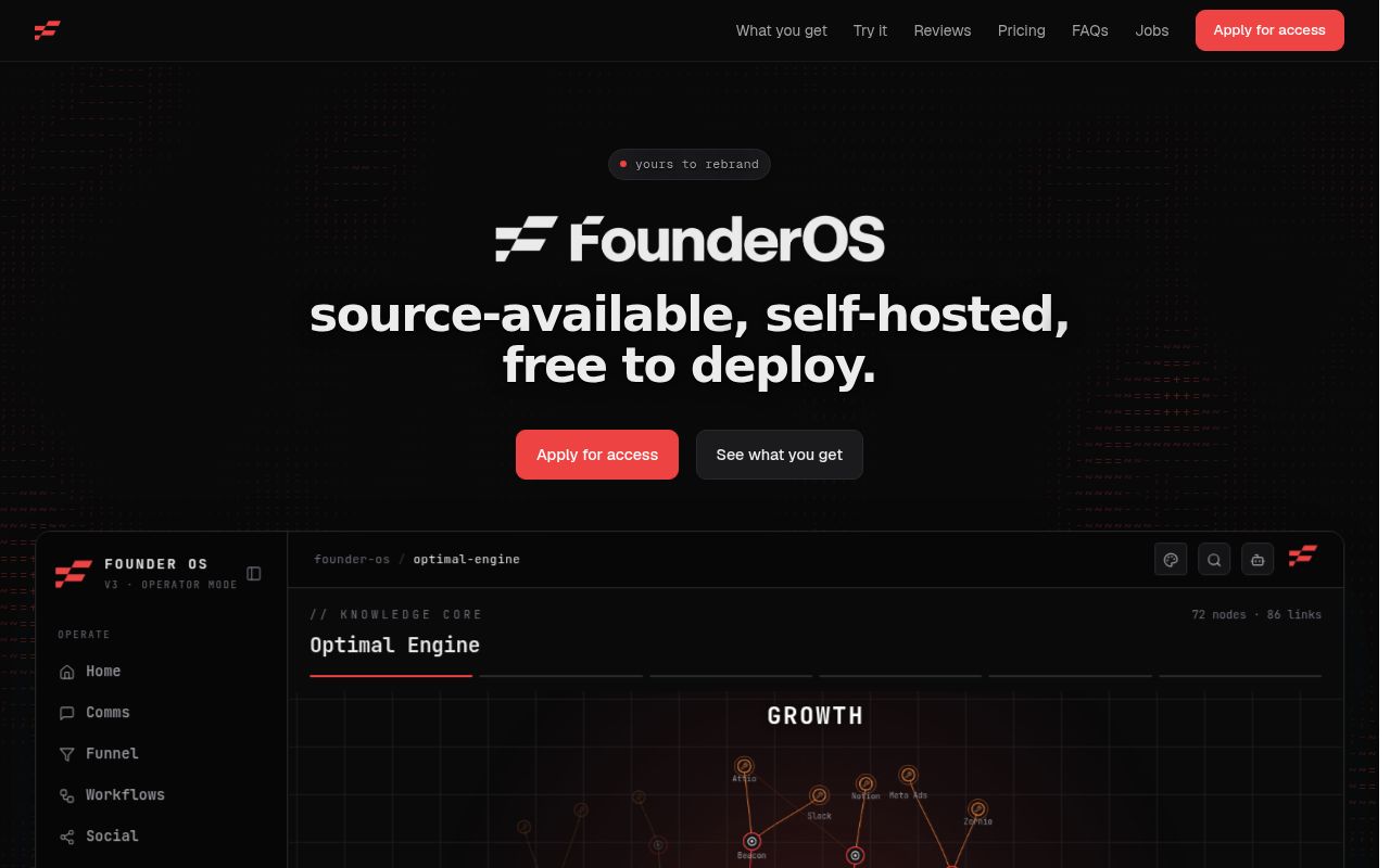 Screenshot of FounderOS (founderos.sh)