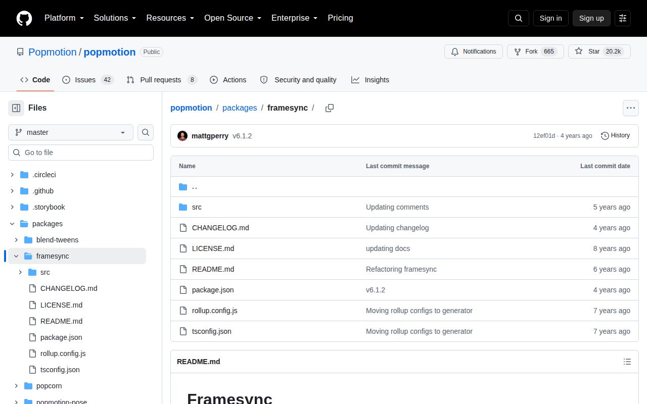 Screenshot of framesync documentation