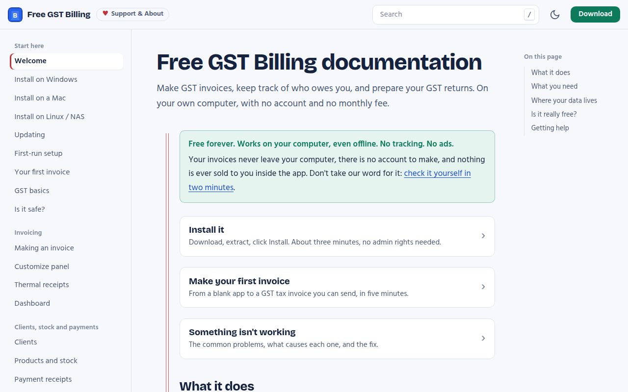 Screenshot of Free-GST-Billing-Software (dicecodes.com/free-gst-software-documentation)