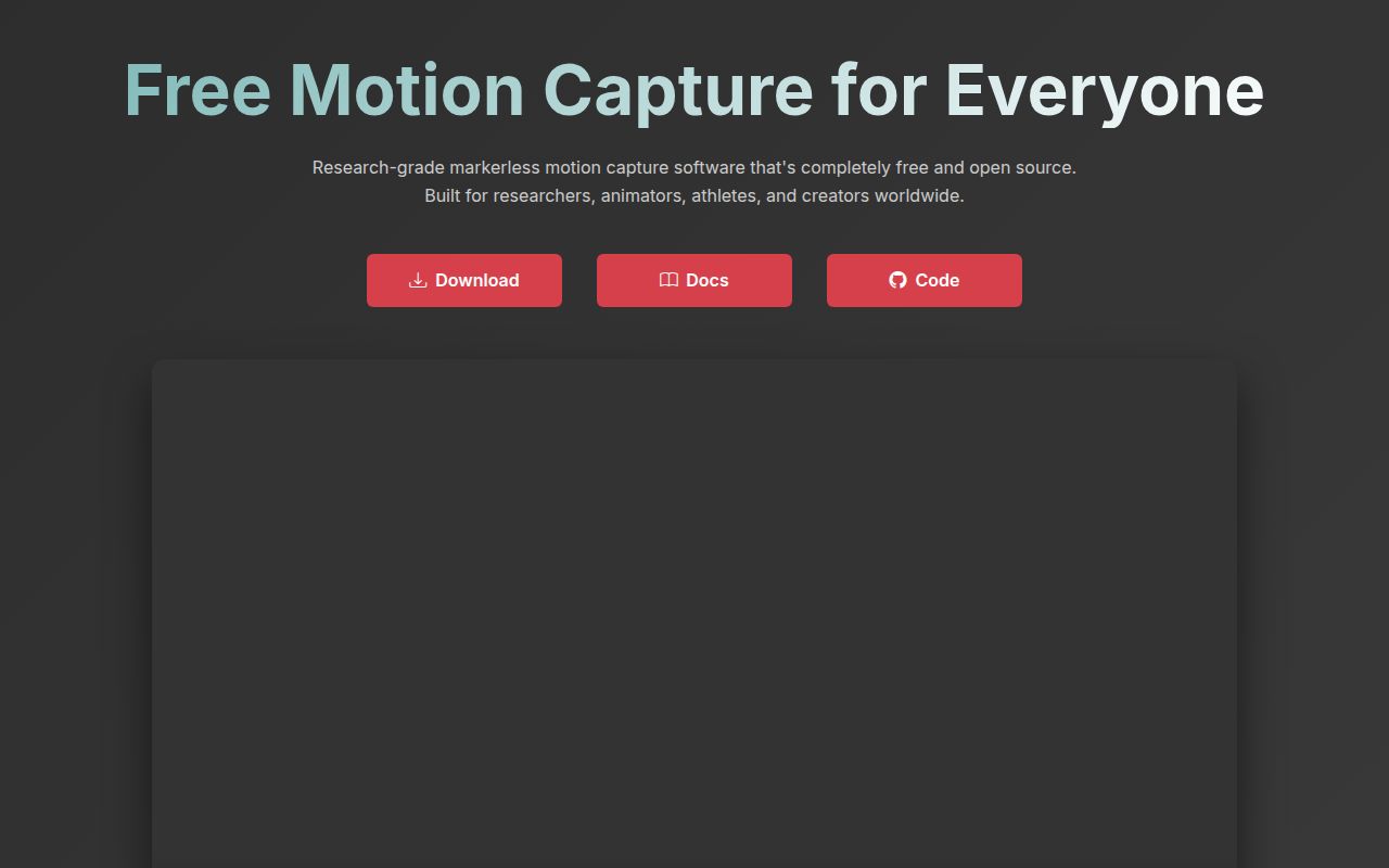 Screenshot of freemocap (freemocap.org)