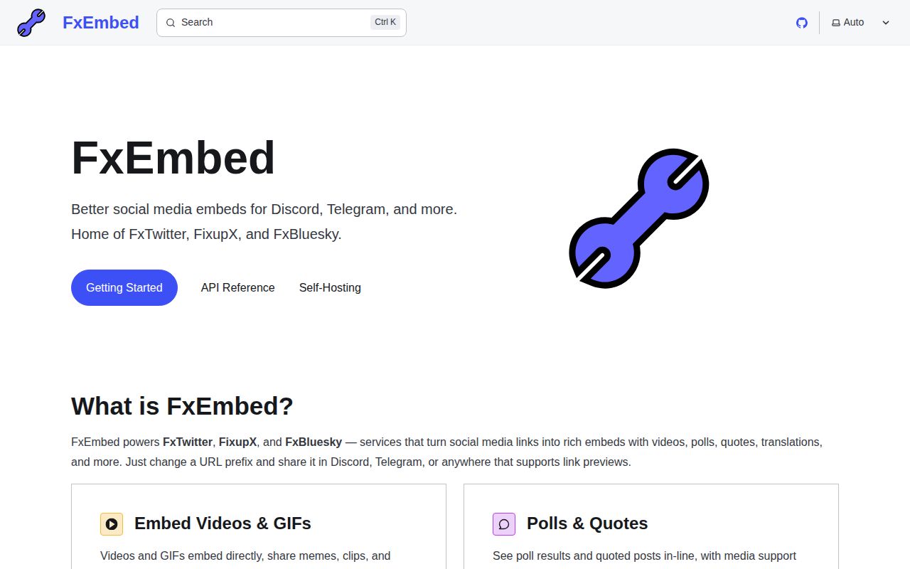 Screenshot of FxEmbed (docs.fxembed.com)