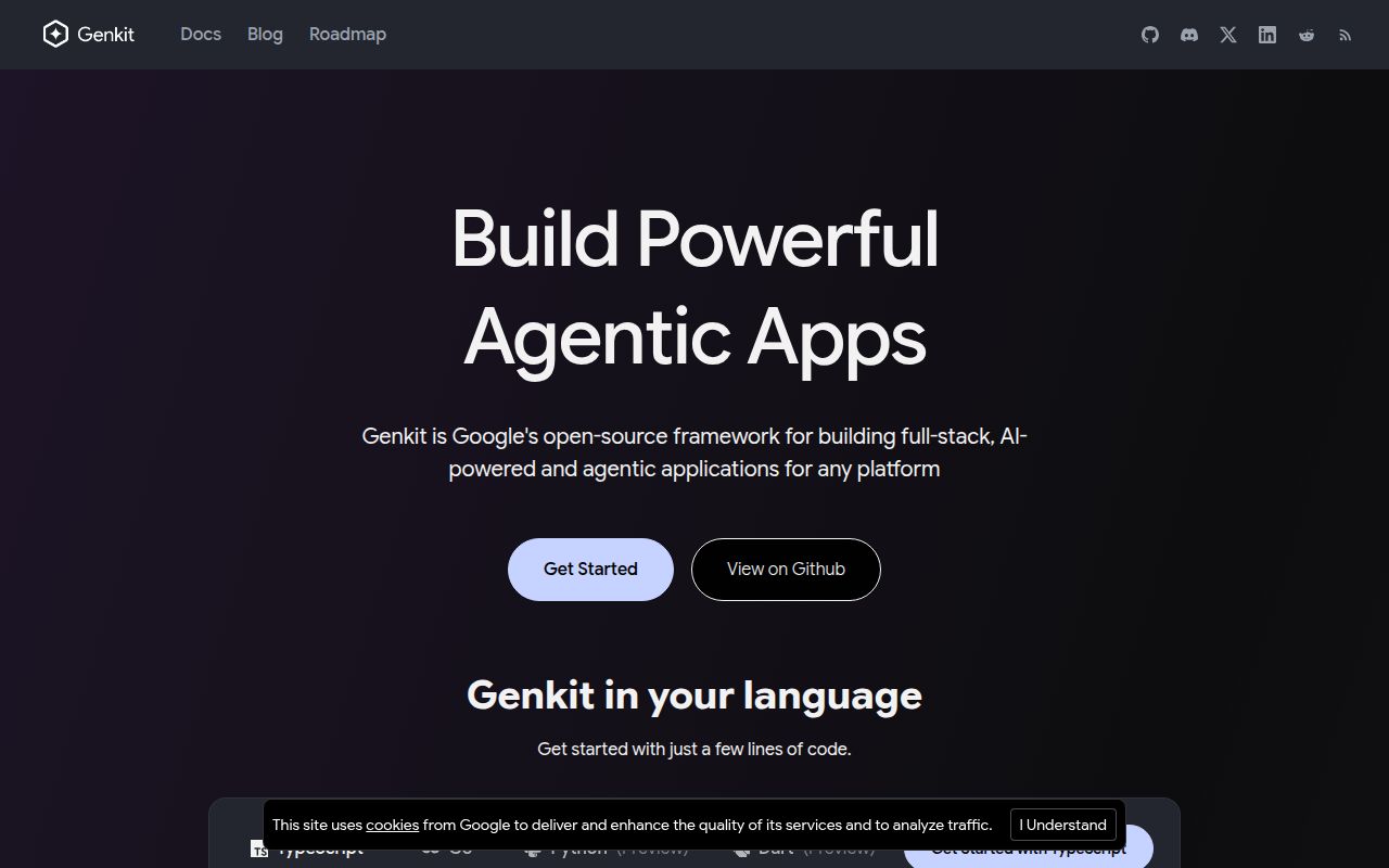 Screenshot of genkit (genkit.dev)