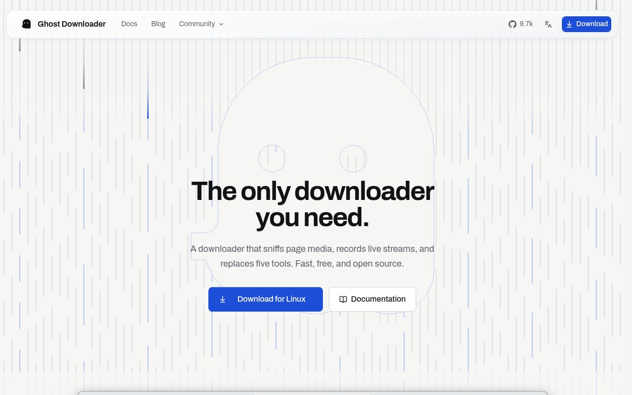 Screenshot of Ghost-Downloader-3 (gd.xychr.com)