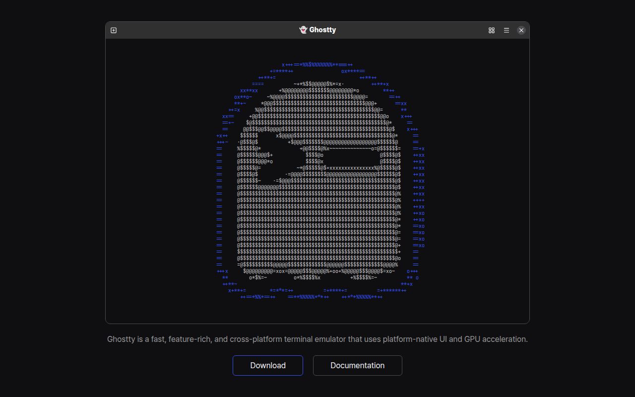 Screenshot of ghostty (ghostty.org)