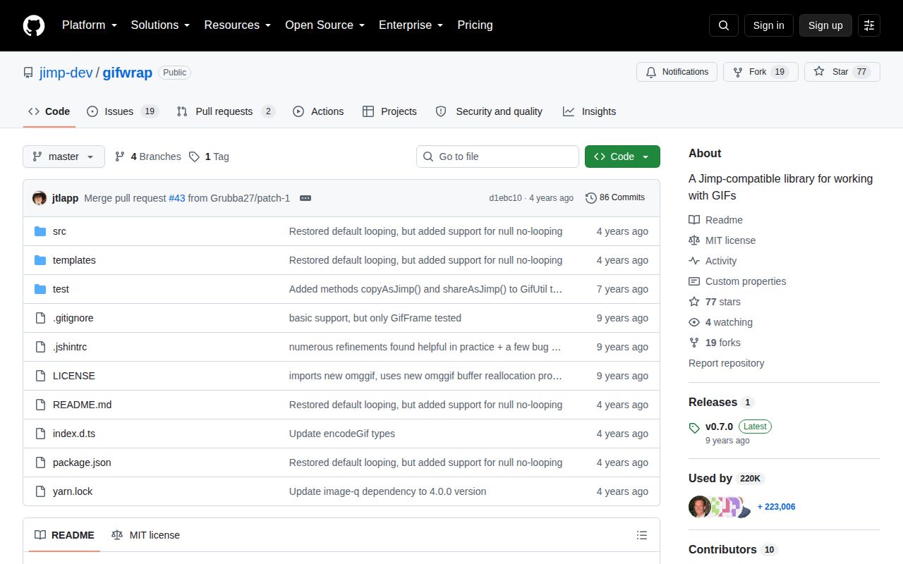 Screenshot of gifwrap documentation