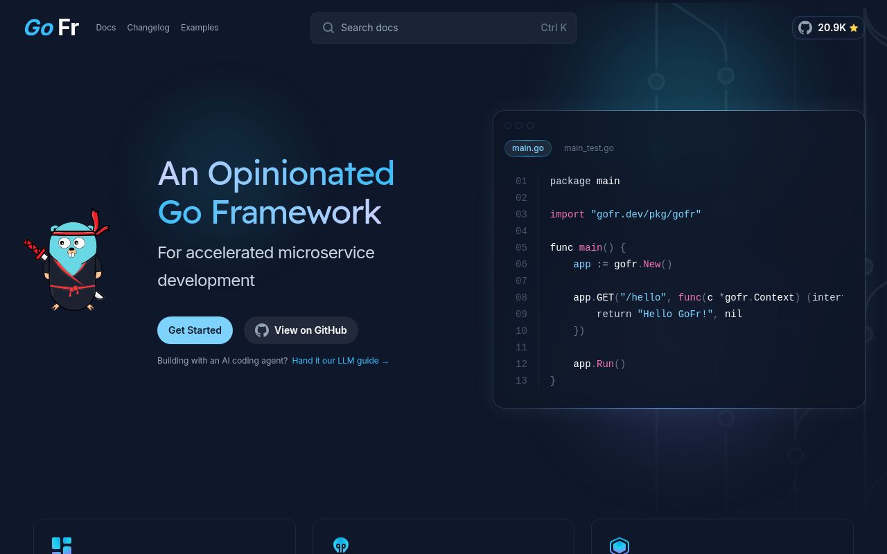 Screenshot of gofr (gofr.dev)