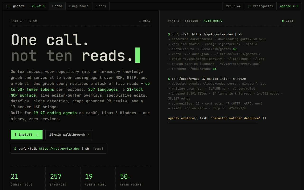 Screenshot of gortex (gortex.dev)