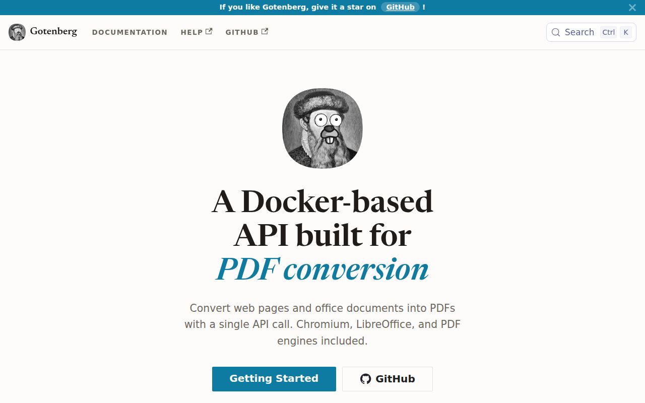 Screenshot of gotenberg (gotenberg.dev)