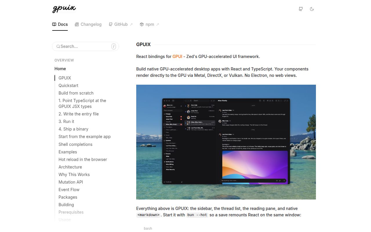 Screenshot of gpuix (gpuix.dev)