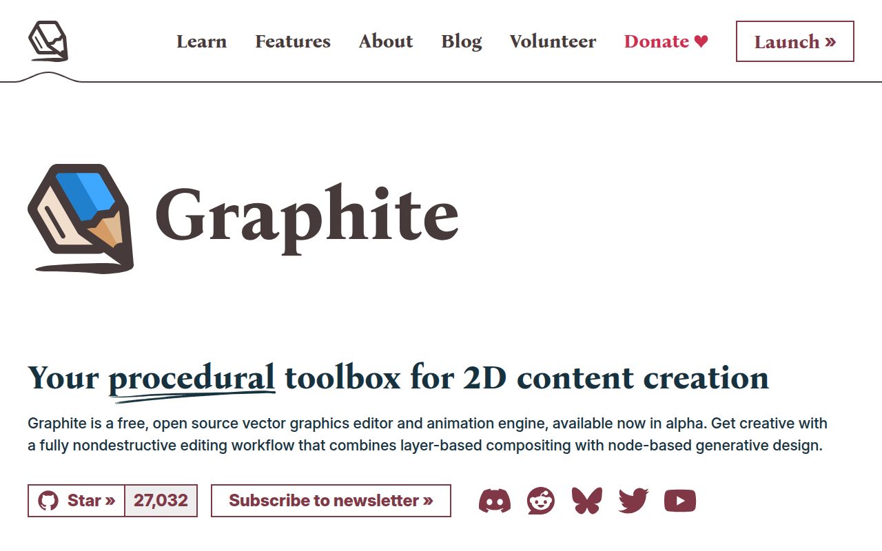 Screenshot of Graphite (graphite.art)