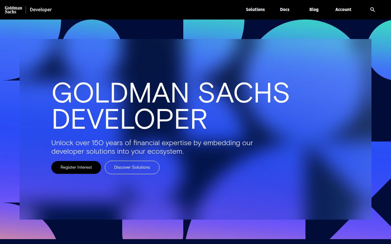Screenshot of gs-quant (developer.gs.com/discover/products/gs-quant)