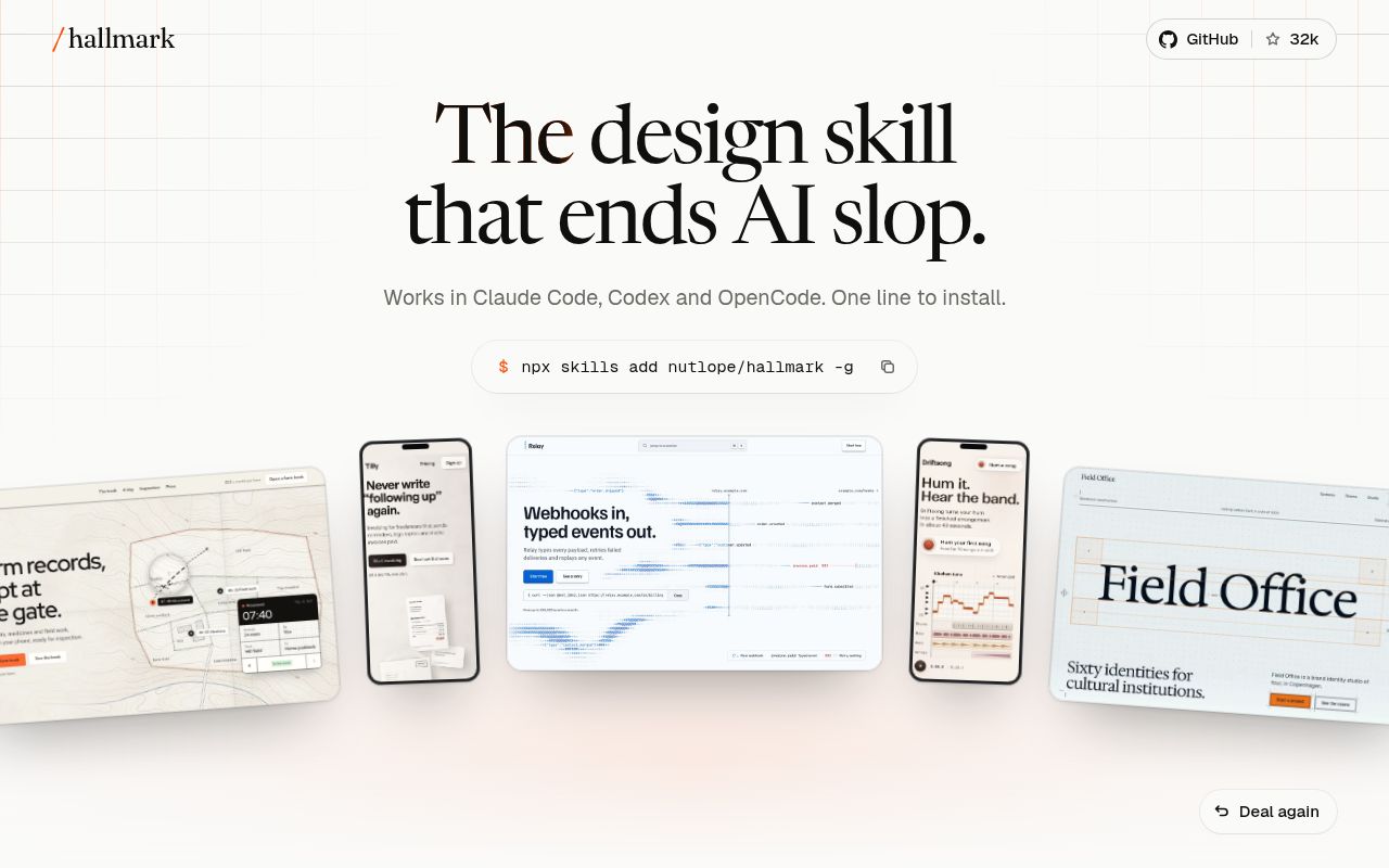 Screenshot of hallmark (www.usehallmark.com)