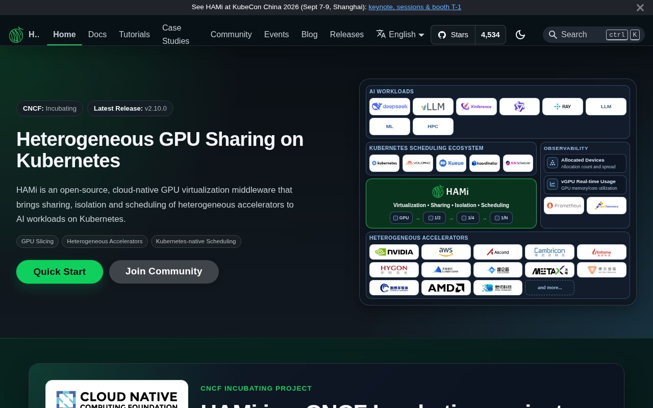 Screenshot of HAMi (project-hami.io)