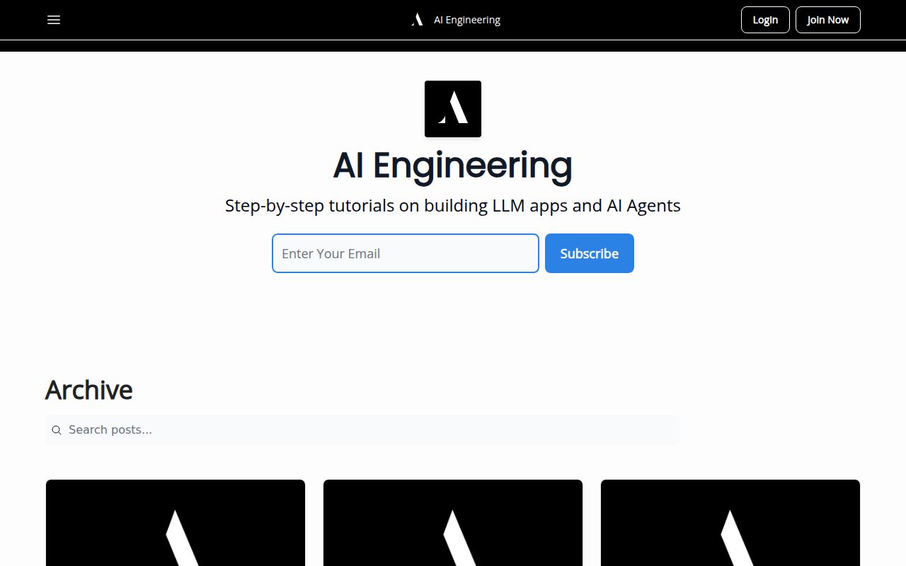 Screenshot of Hands-On-AI-Engineering (aiengineering.beehiiv.com)