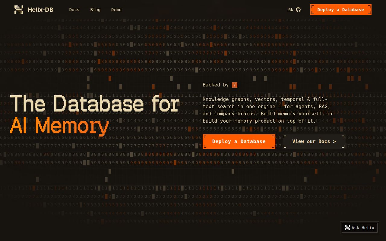 Screenshot of helix-db (helix-db.com)