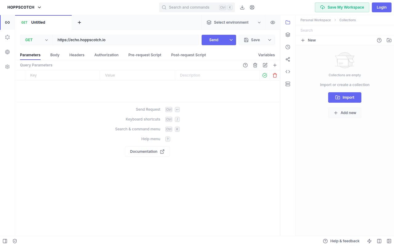 Screenshot of hoppscotch (hoppscotch.io)