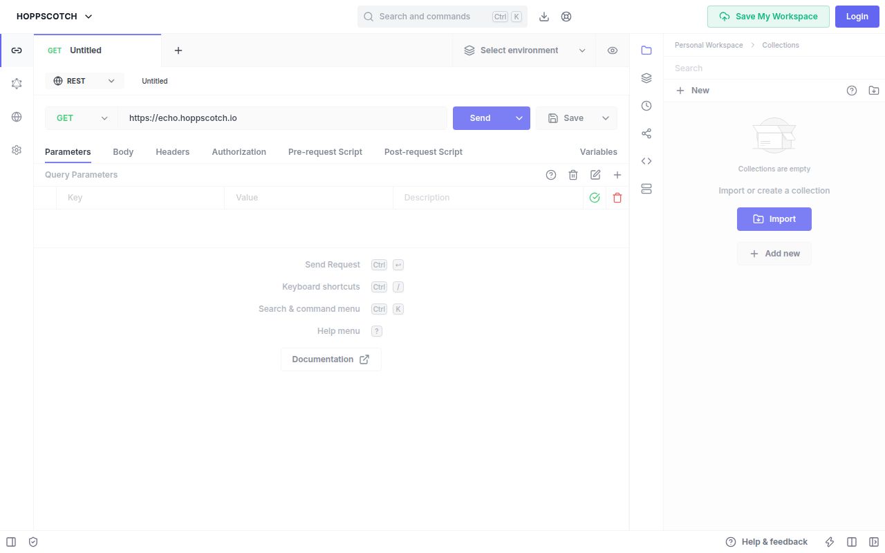 Screenshot of hoppscotch (hoppscotch.io)