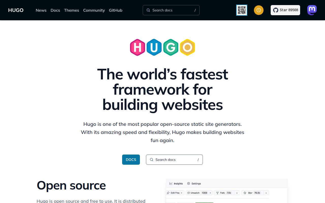 Screenshot of hugo (gohugo.io)