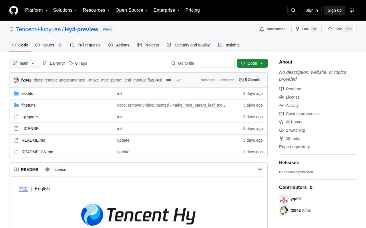Screenshot of Hy4-preview (github.com/Tencent-Hunyuan/Hy4-preview)