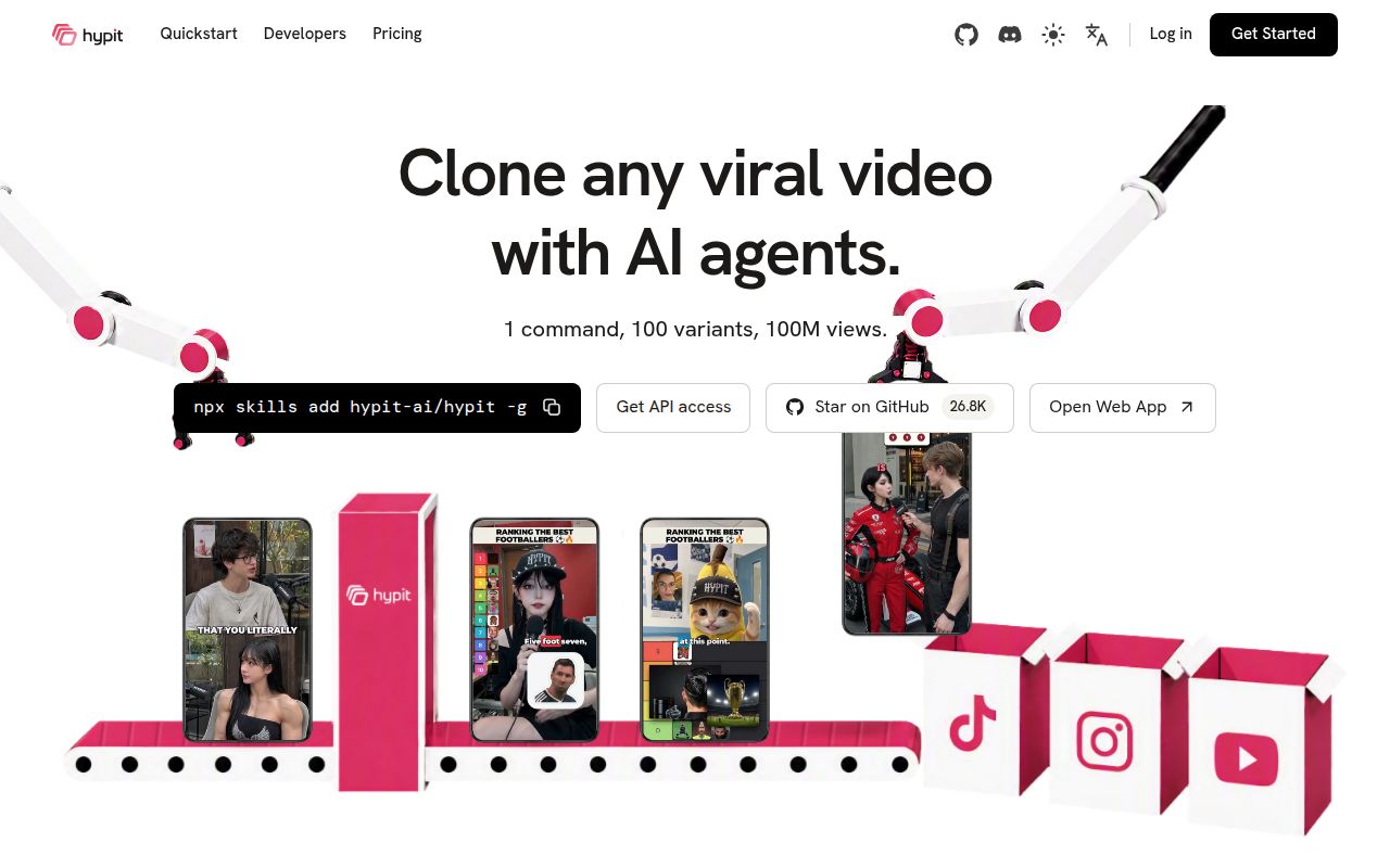 Screenshot of hypit (hypit.ai)