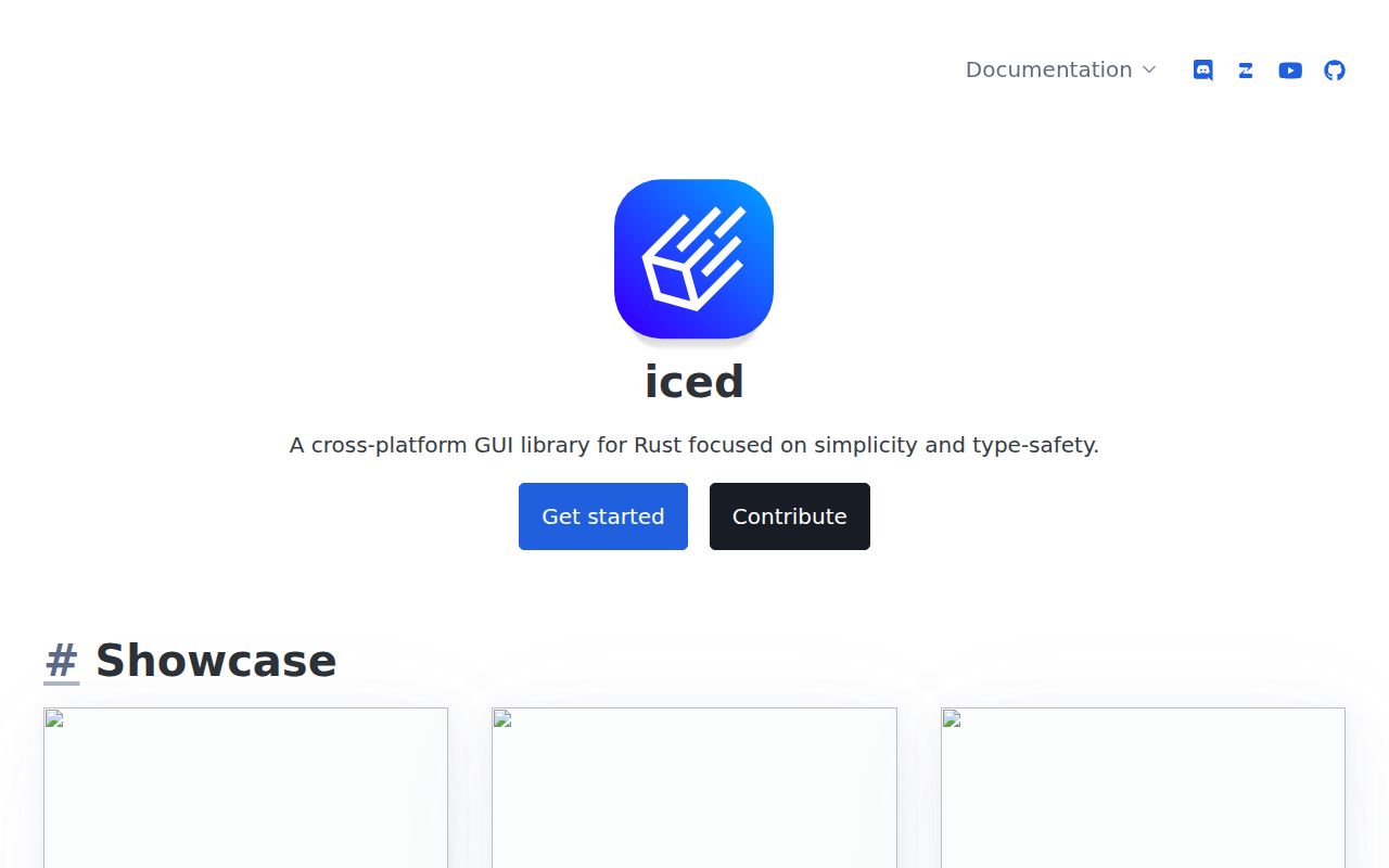 Screenshot of iced (iced.rs)