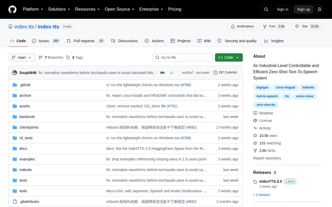 Screenshot of index-tts (github.com/index-tts/index-tts)