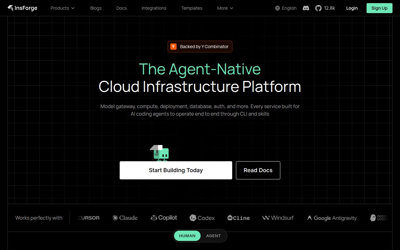 Screenshot of InsForge (insforge.dev)