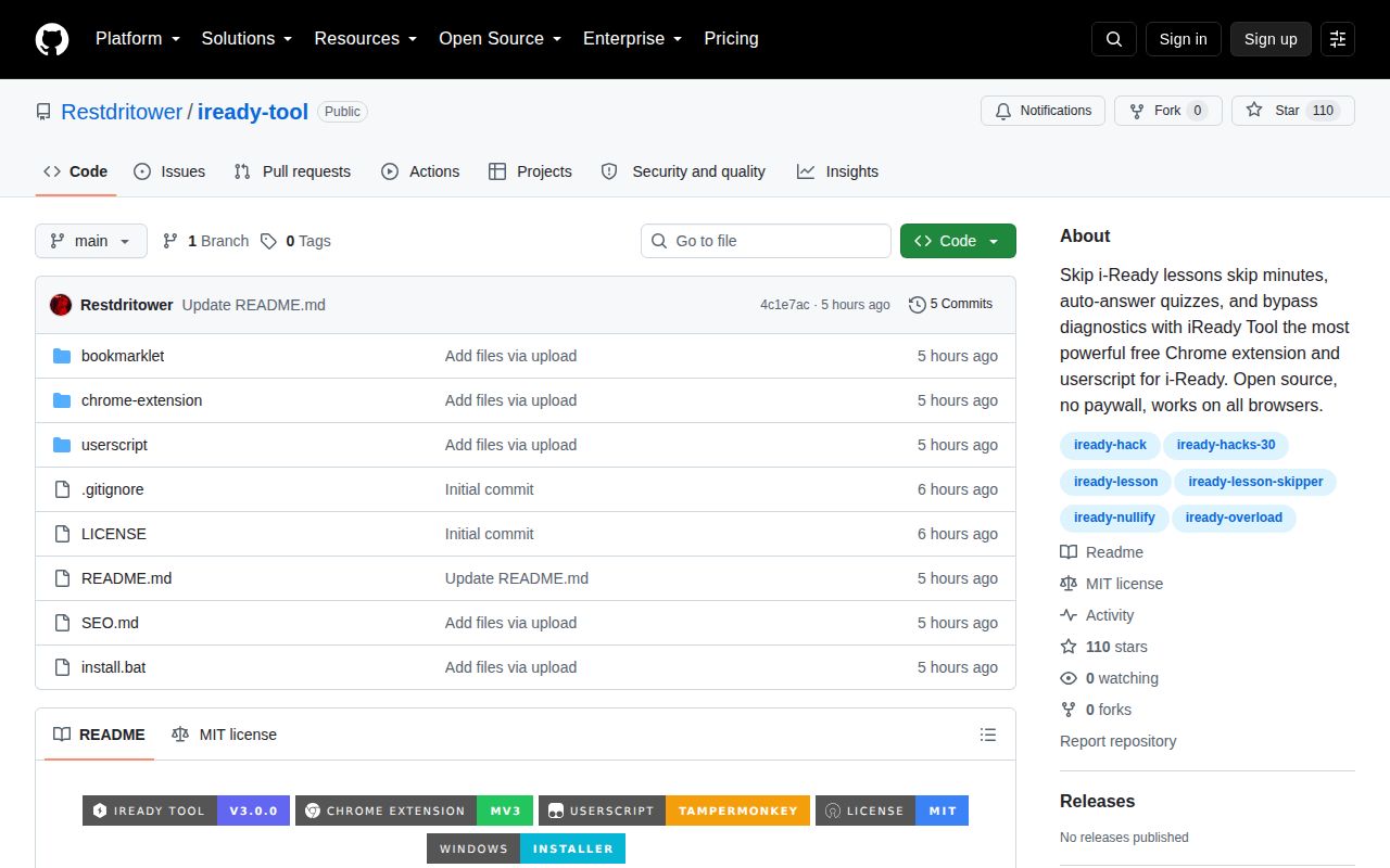 Screenshot of iready-tool (github.com/Restdritower/iready-tool)