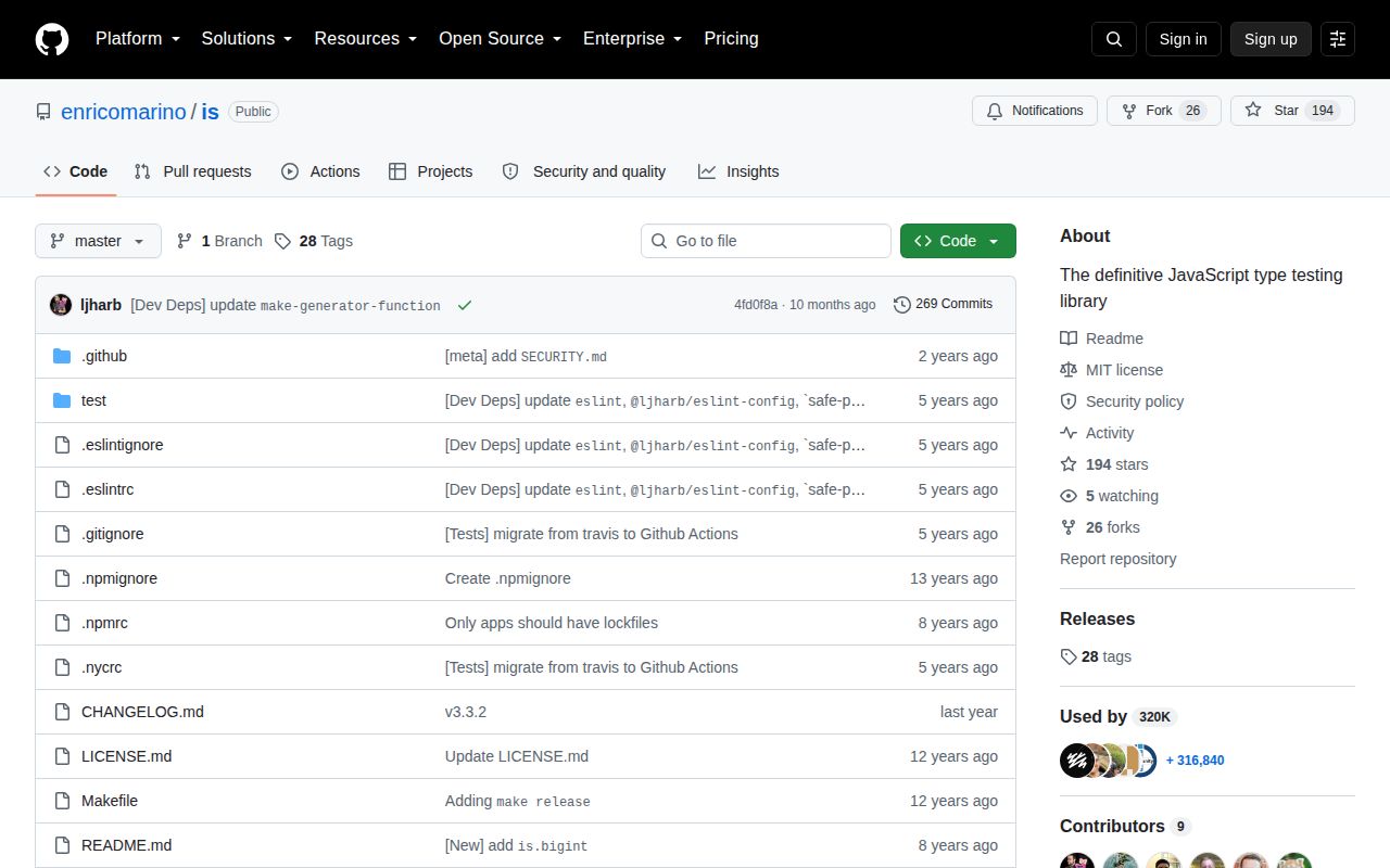 Screenshot of is documentation