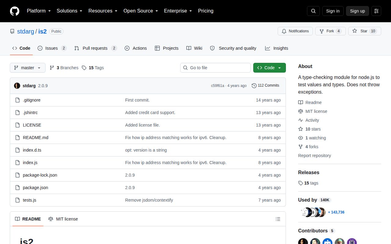 Screenshot of is2 documentation
