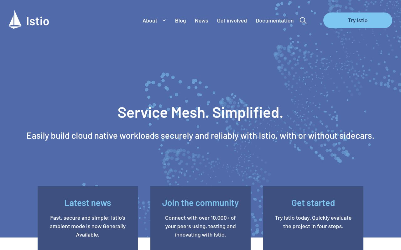 Screenshot of istio (istio.io)