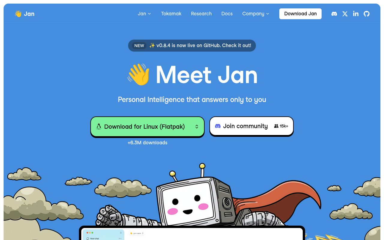 Screenshot of jan (jan.ai)