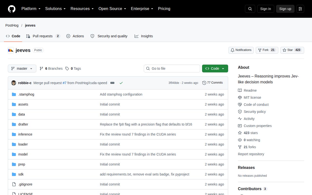 Screenshot of jeeves (github.com/PostHog/jeeves)