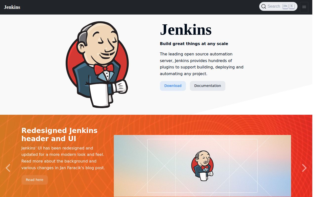 Screenshot of jenkins (www.jenkins.io)