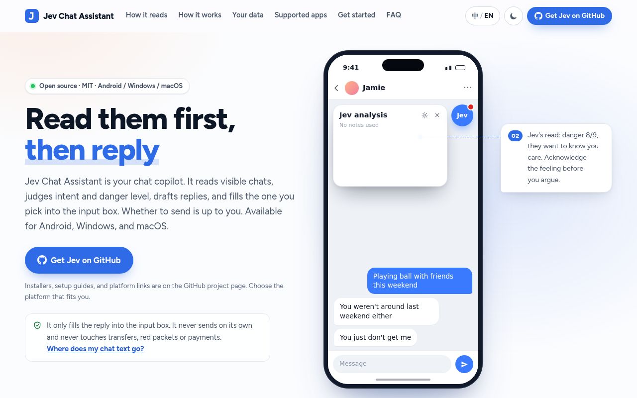 Screenshot of jev-chat-jarvis (chatjevs.com)