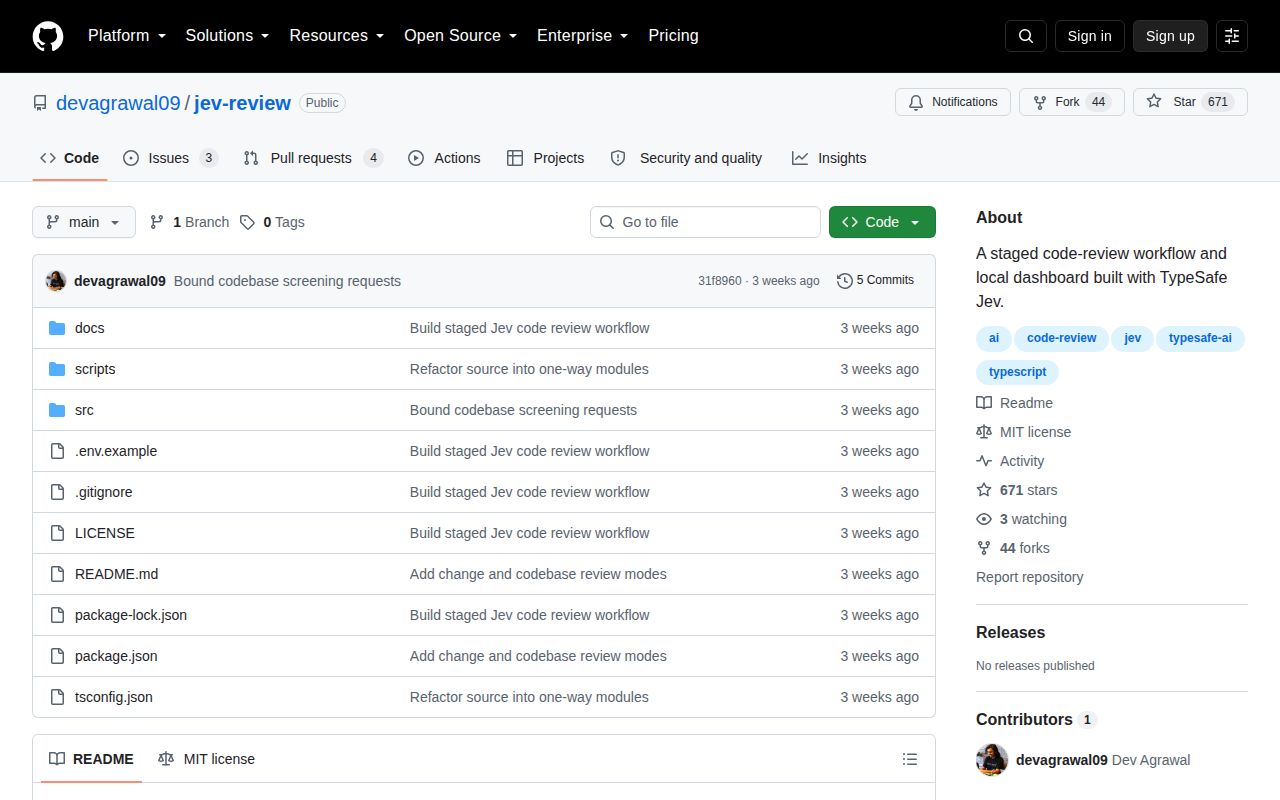 Screenshot of jev-review (github.com/devagrawal09/jev-review)