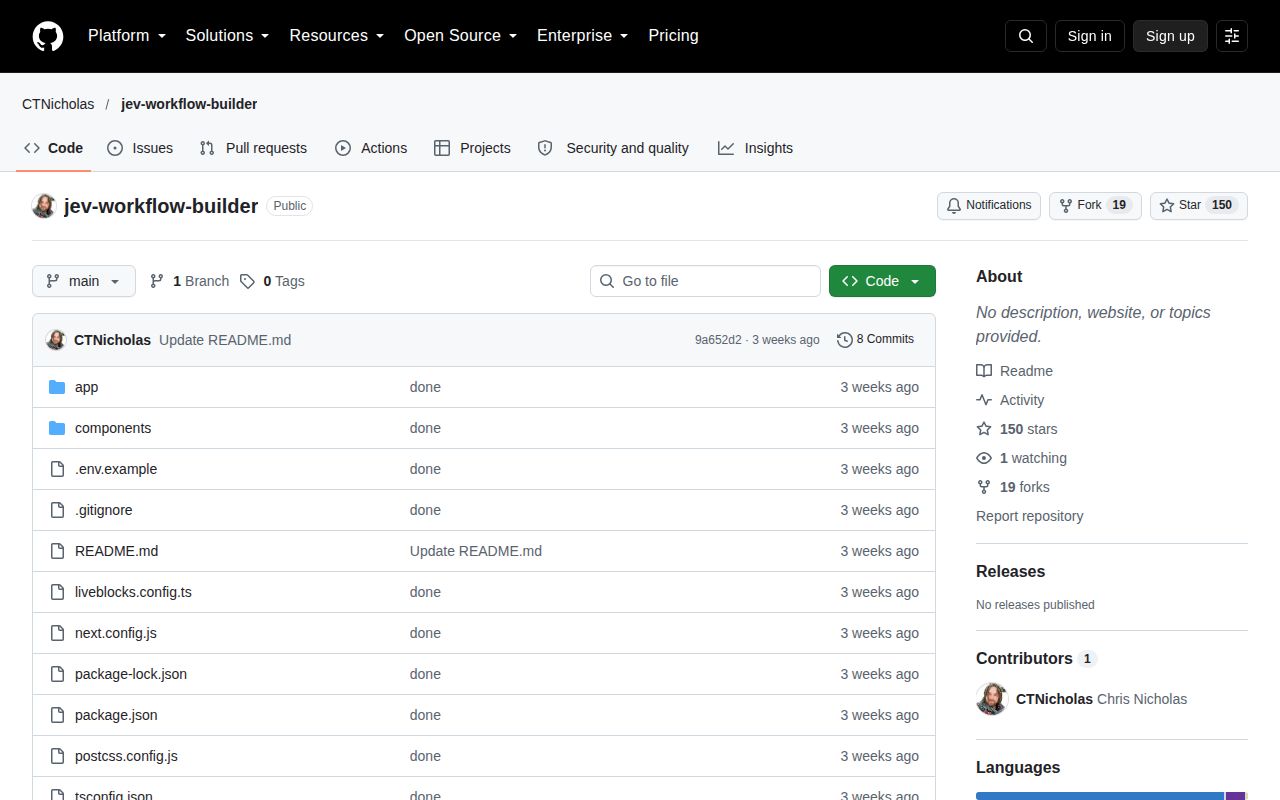 Screenshot of jev-workflow-builder (github.com/CTNicholas/jev-workflow-builder)
