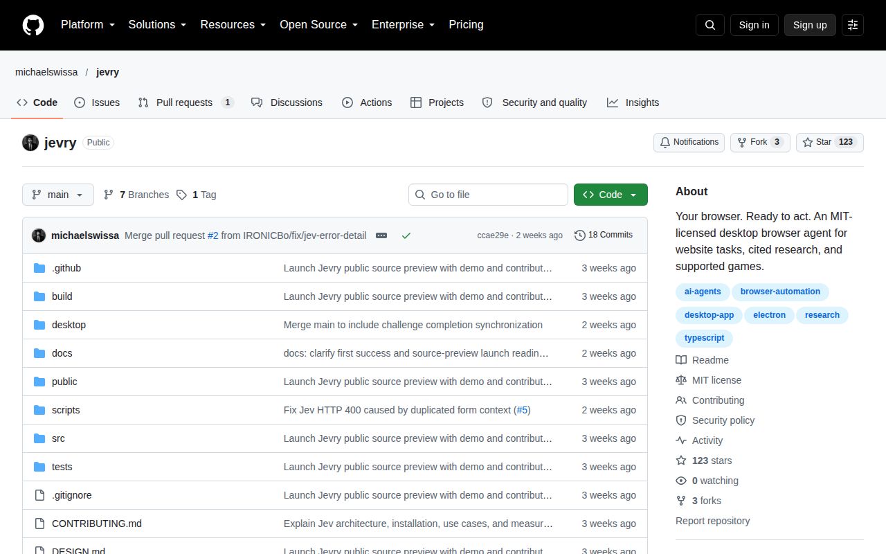 Screenshot of jevry (github.com/michaelswissa/jevry)