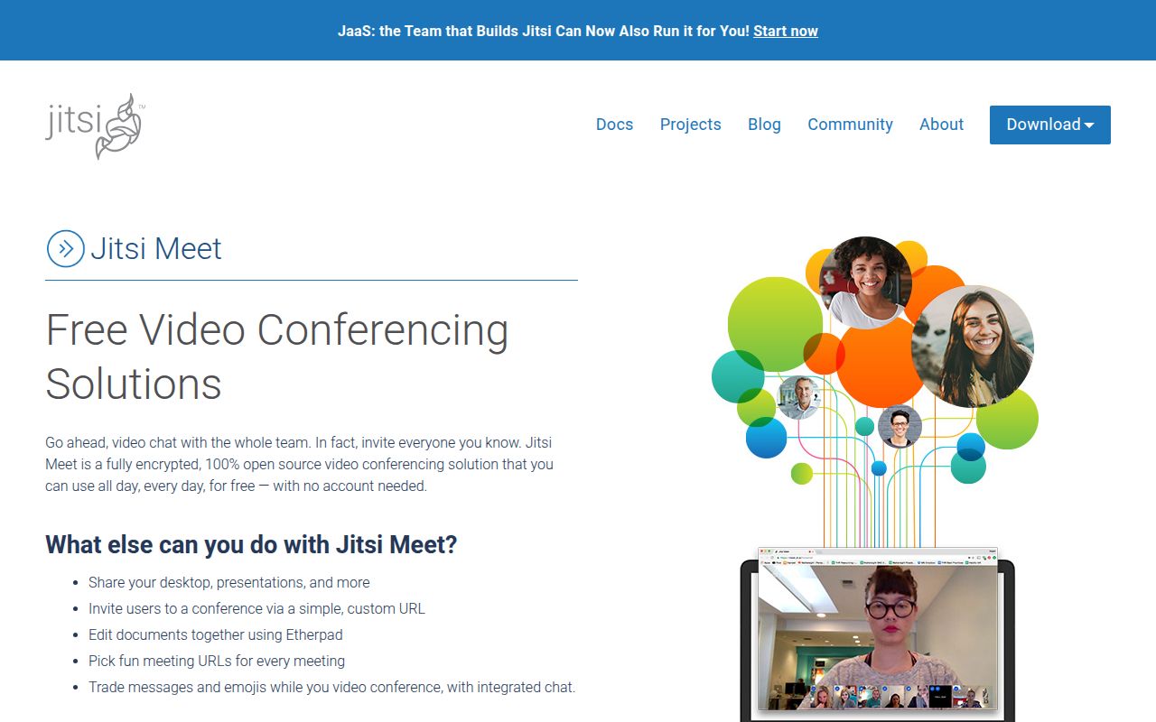 Screenshot of jitsi-meet (jitsi.org/meet)
